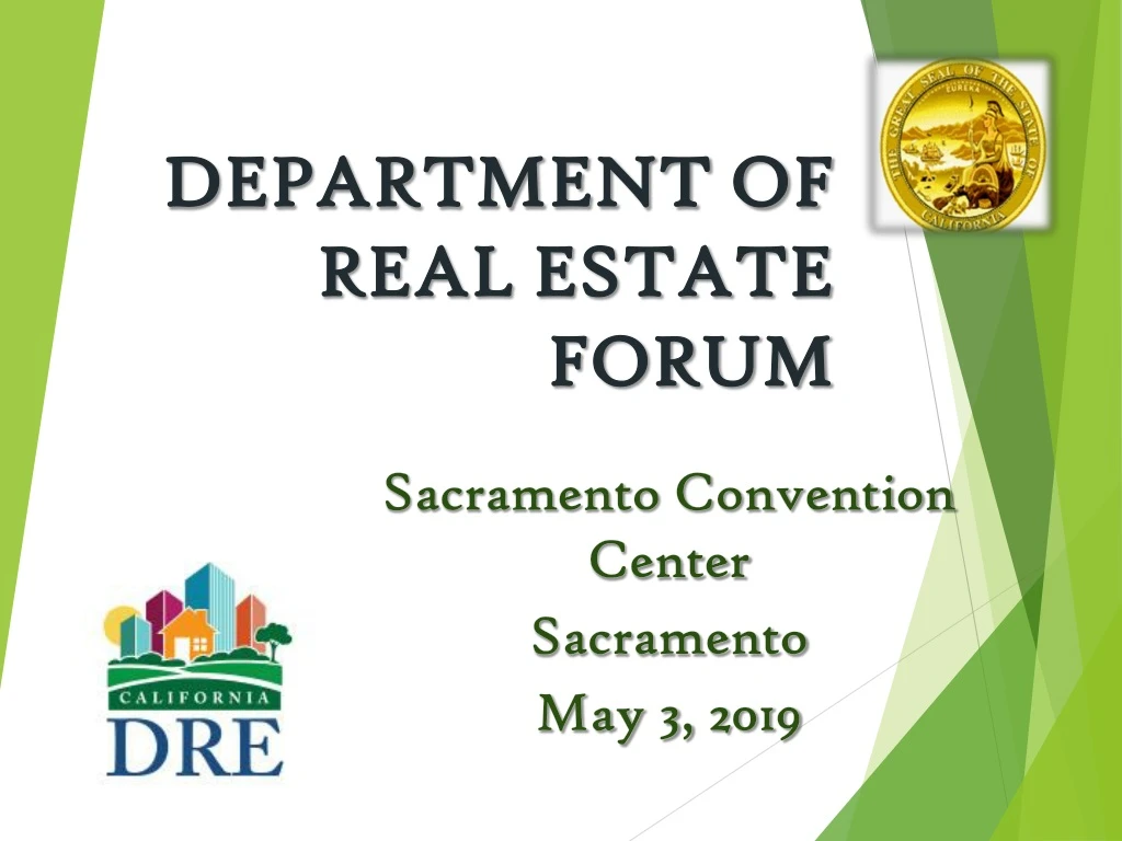 department of real estate forum