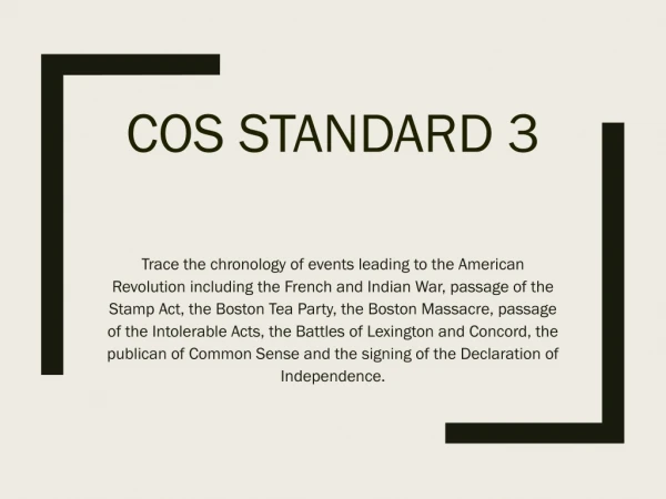 COS Standard 3