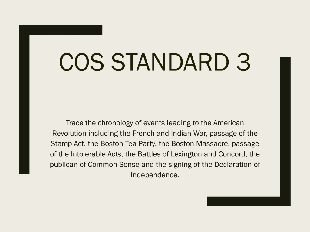 cos standard 3