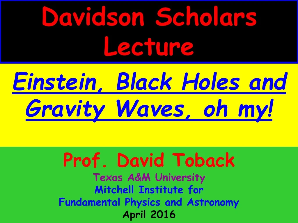 davidson scholars lecture