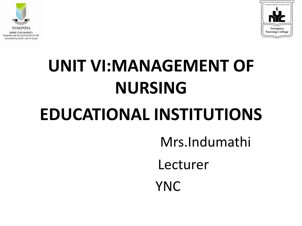 unit vi management of nursing educational