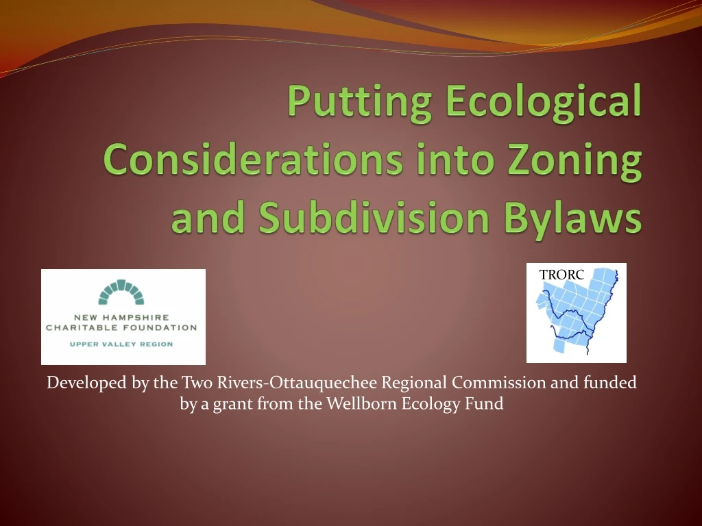 putting ecological considerations into zoning and subdivision bylaws