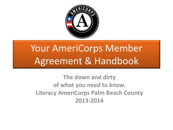 Your AmeriCorps Member Agreement &amp; Handbook