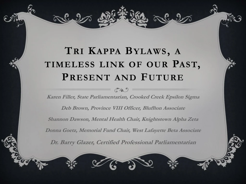 tri kappa bylaws a timeless link of our past present and future