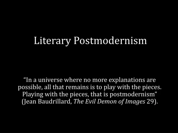Literary Postmodernism