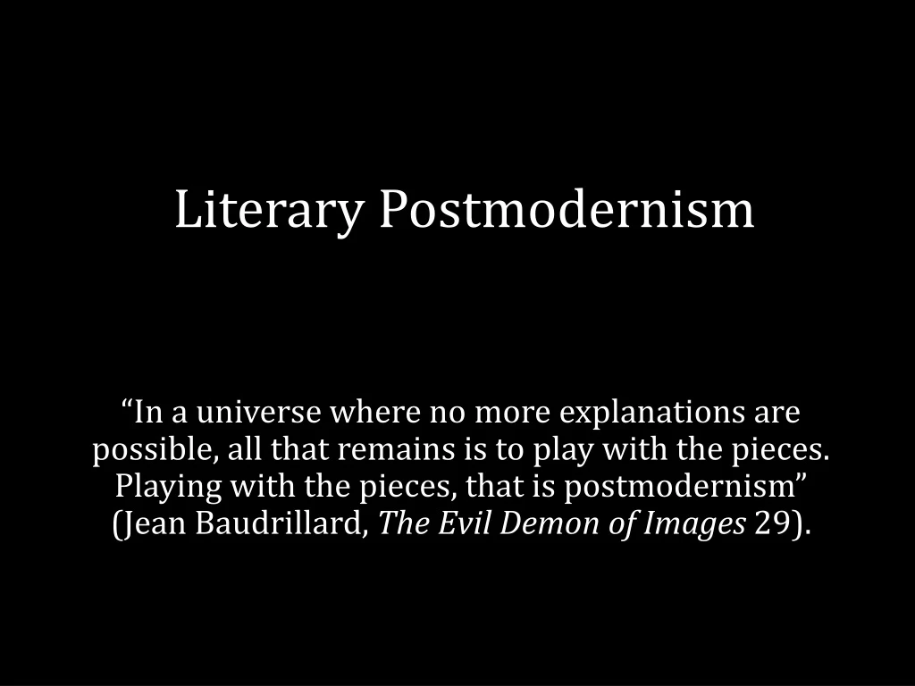 literary postmodernism