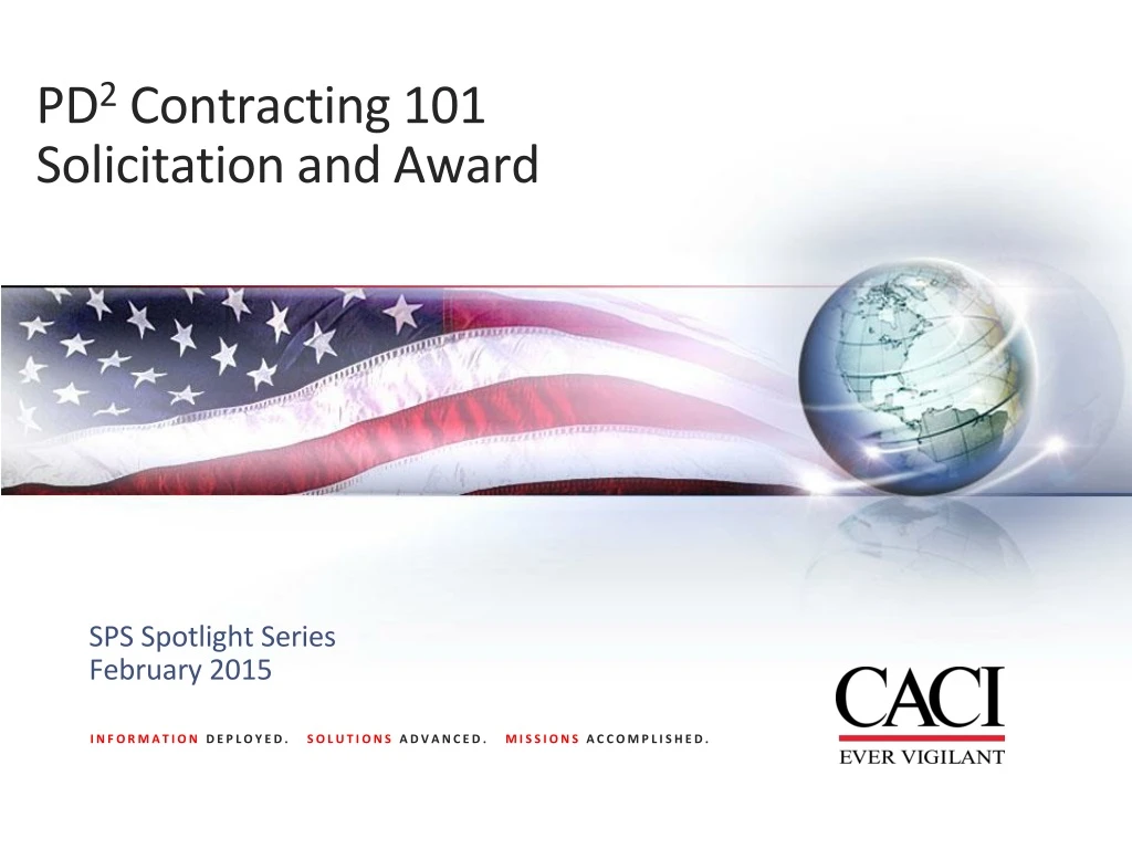 pd 2 contracting 101 solicitation and award