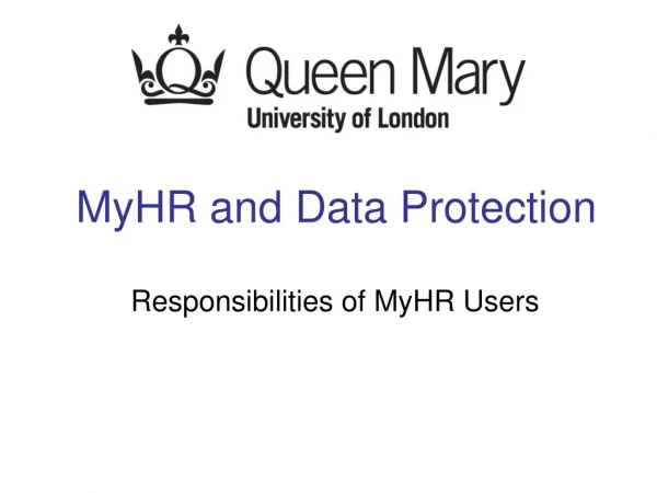 MyHR and Data Protection