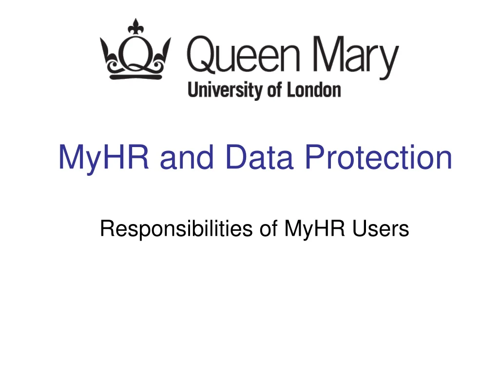 myhr and data protection