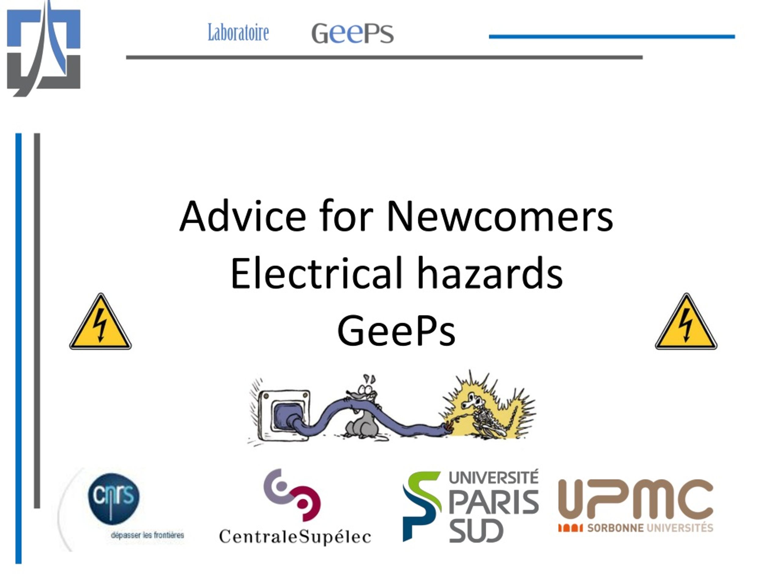 PPT - Advice for Newcomers E lectrical hazards GeePs PowerPoint ...