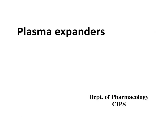 Plasma expanders