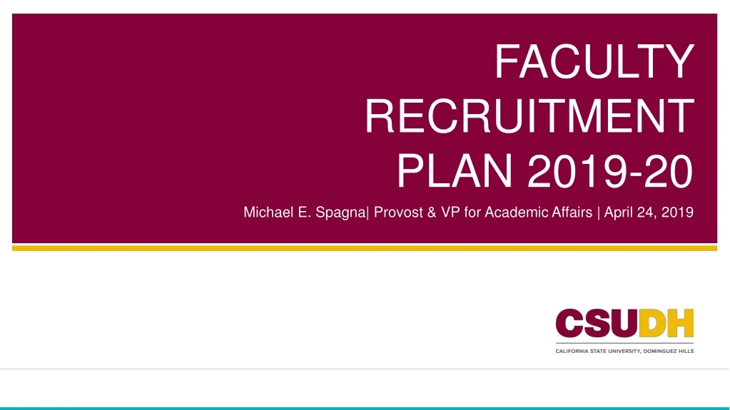 faculty recruitment plan 2019 20