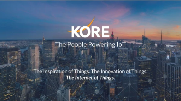 The Inspiration of Things. The Innovation of Things. The Internet of Things.