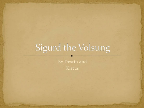 Sigurd the Volsung