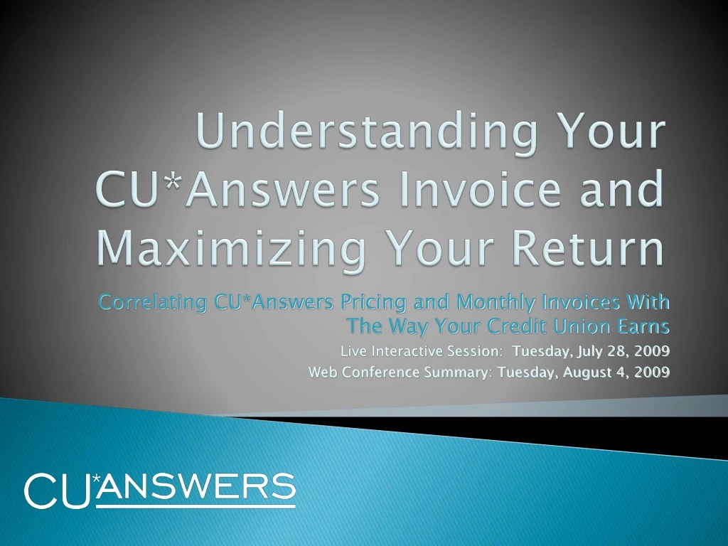 understanding your cu answers invoice and maximizing your return
