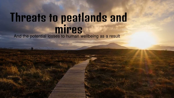Threats to peatlands and mires