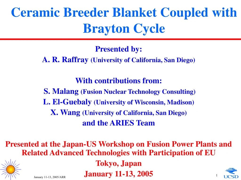 ceramic breeder blanket coupled with brayton cycle