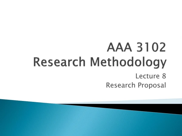 AAA 3102 Research Methodology