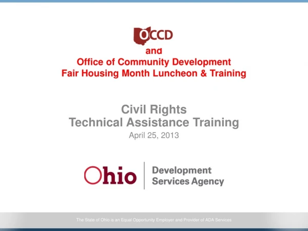 and Office of Community Development Fair Housing Month Luncheon &amp; Training