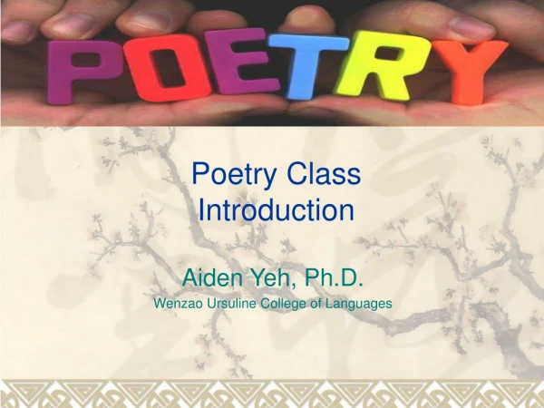 Poetry Class Introduction