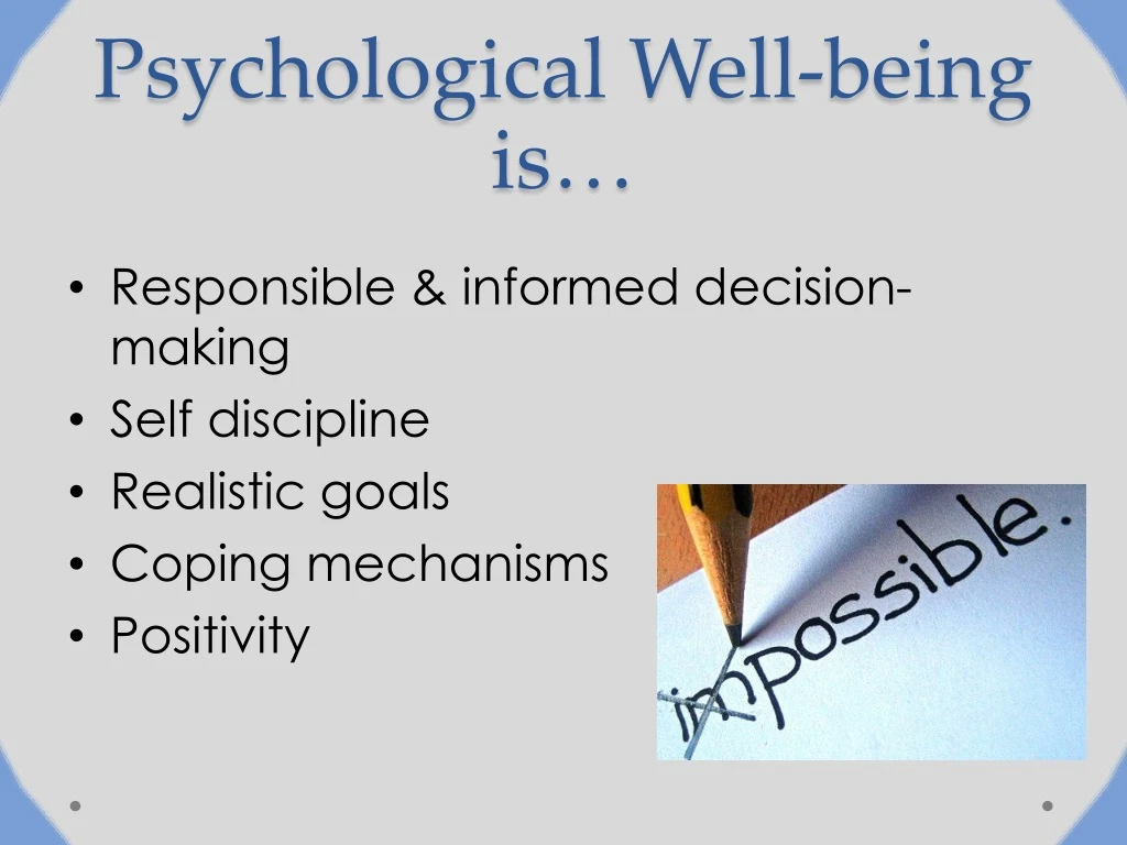 psychological well being is