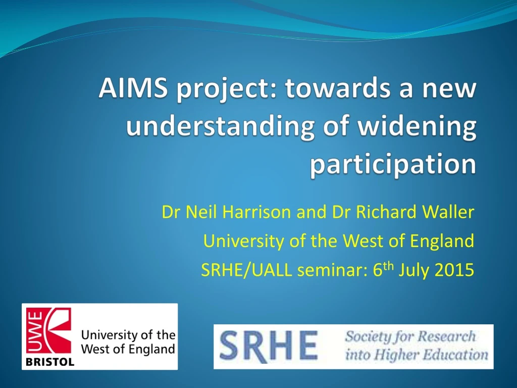aims project towards a new understanding of widening participation