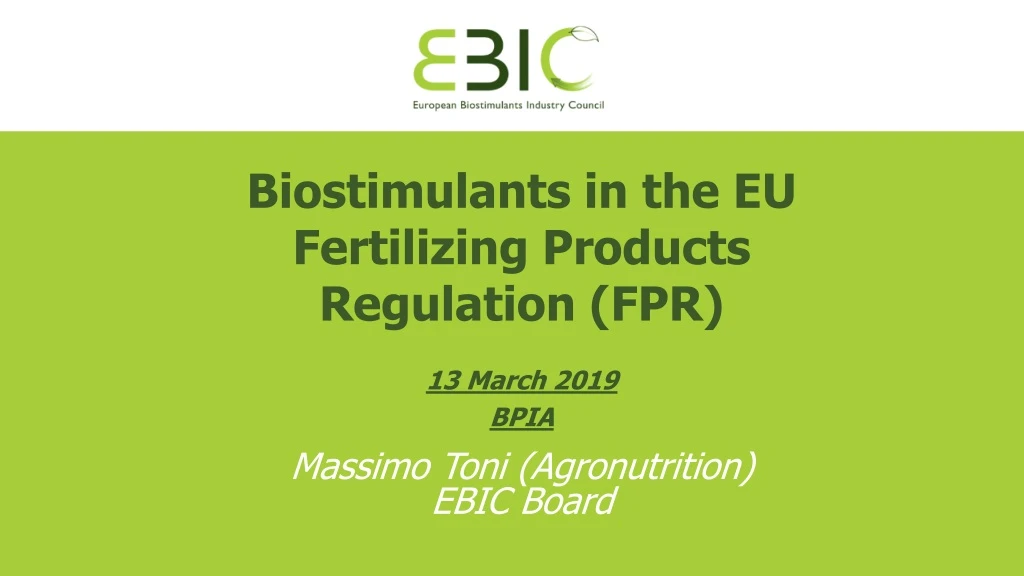 biostimulants in the eu fertilizing products