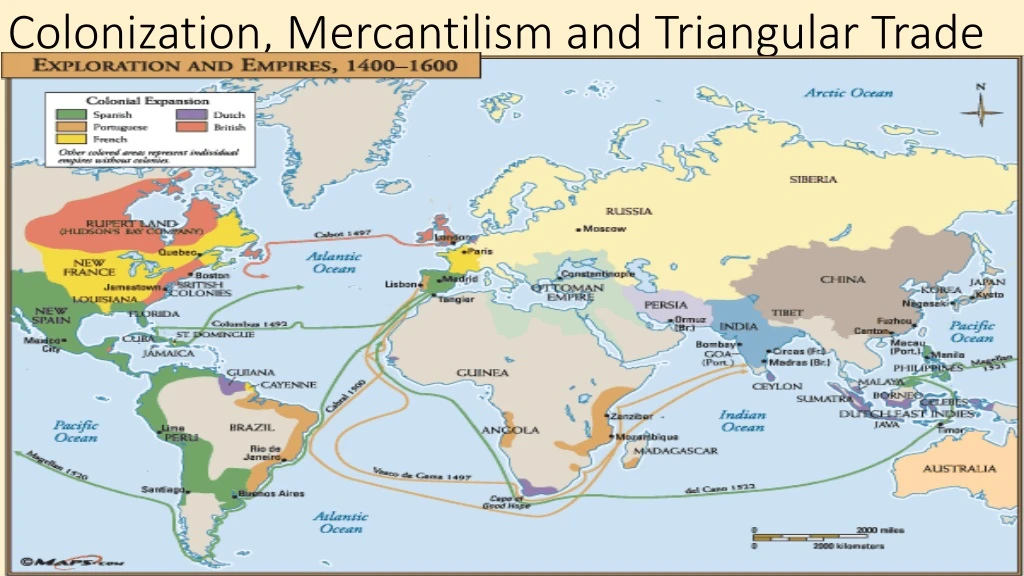 colonization mercantilism and triangular trade
