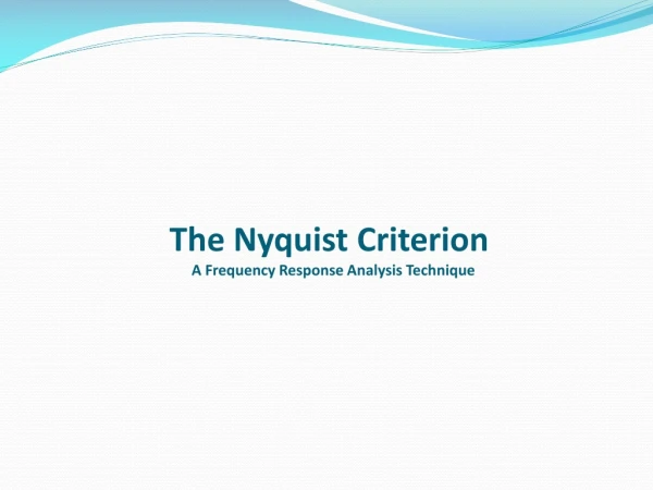 The Nyquist Criterion