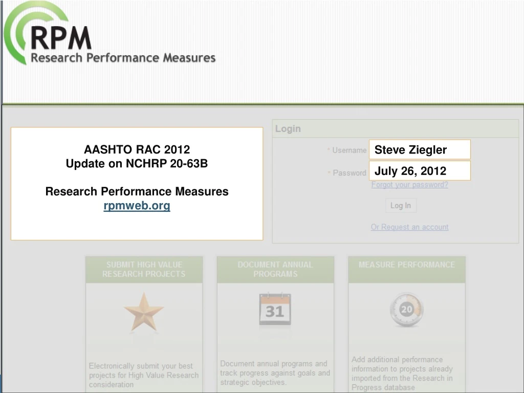 aashto rac 2012 update on nchrp 20 63b research