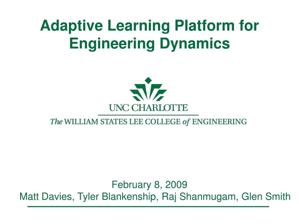 adaptive learning platform for engineering dynamics