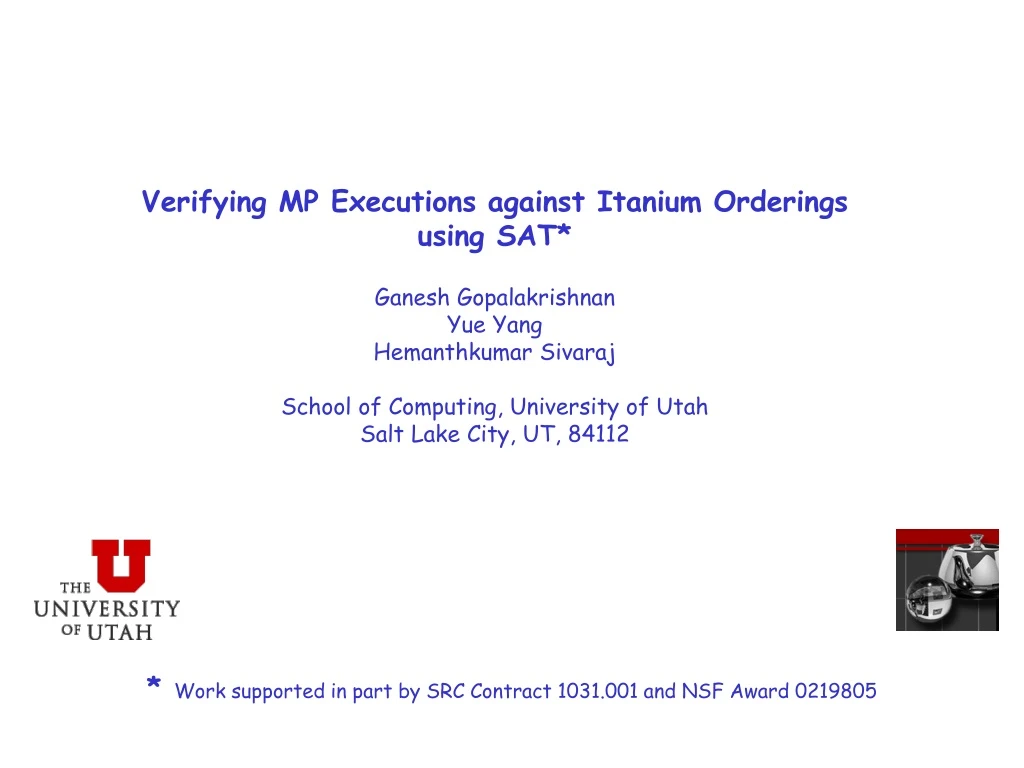 verifying mp executions against itanium orderings