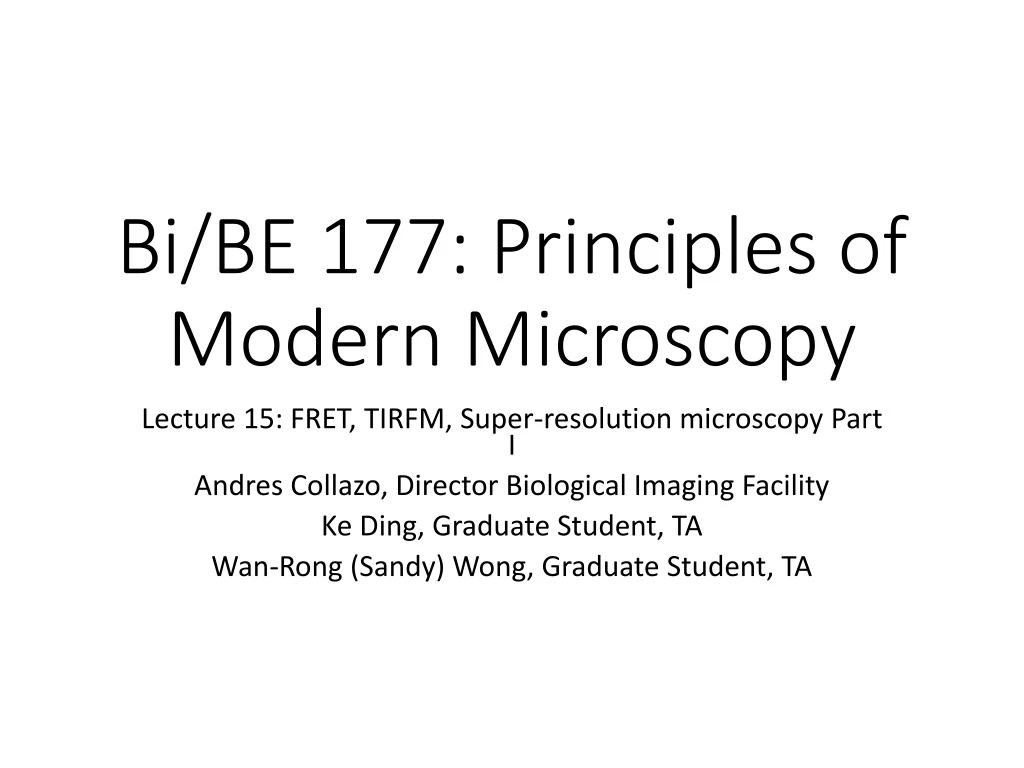 bi be 177 principles of modern microscopy