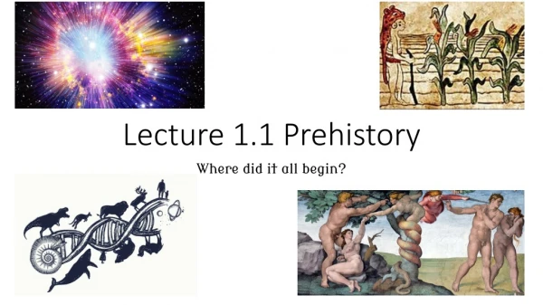 Lecture 1.1 Prehistory