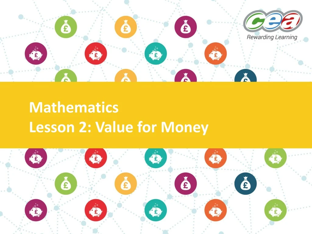 mathematics lesson 2 value for money