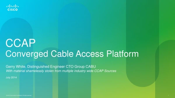 CCAP Converged Cable Access Platform