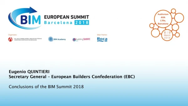 Eugenio QUINTIERI Secretary General – European Builders Confederation (EBC)