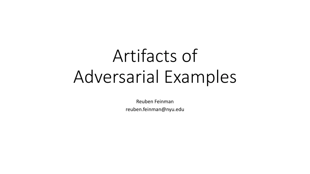 artifacts of adversarial examples