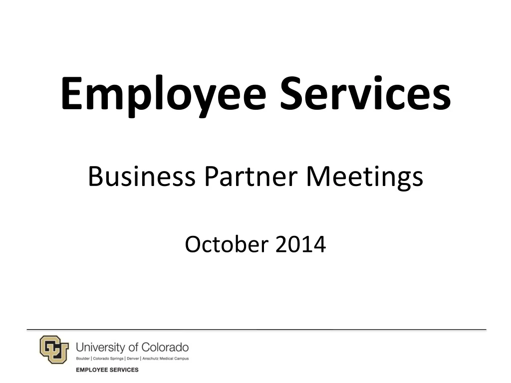 employee services business partner meetings october 2014