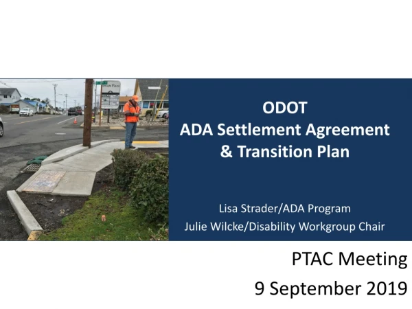 ODOT ADA Settlement Agreement &amp; Transition Plan