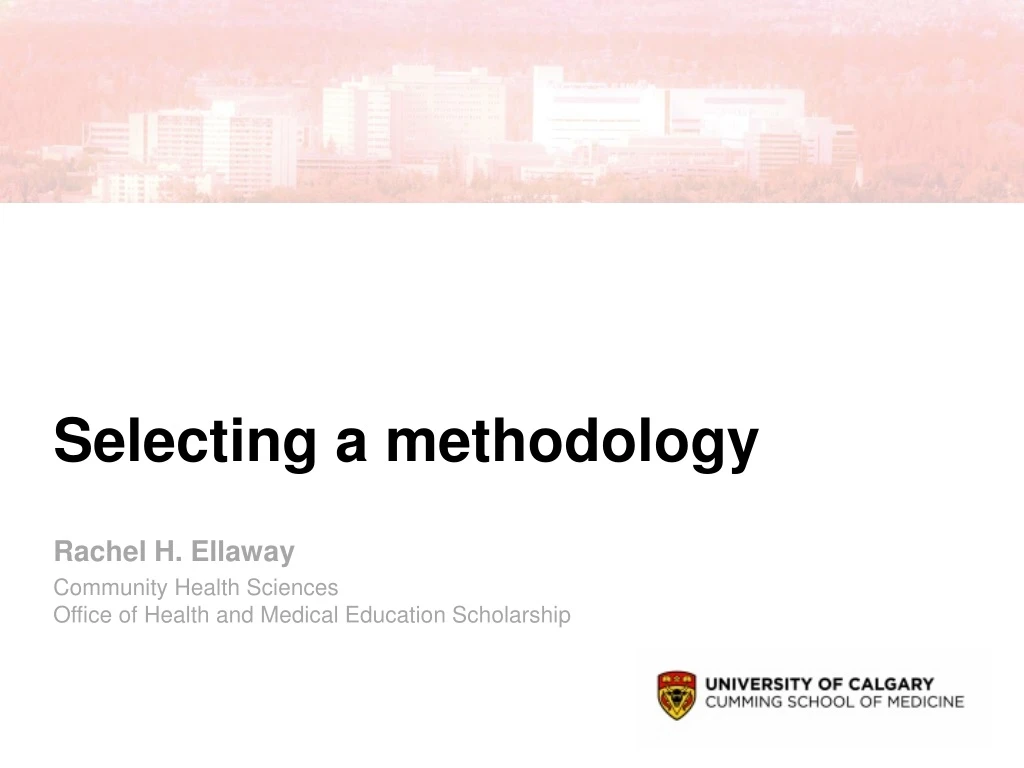 selecting a methodology