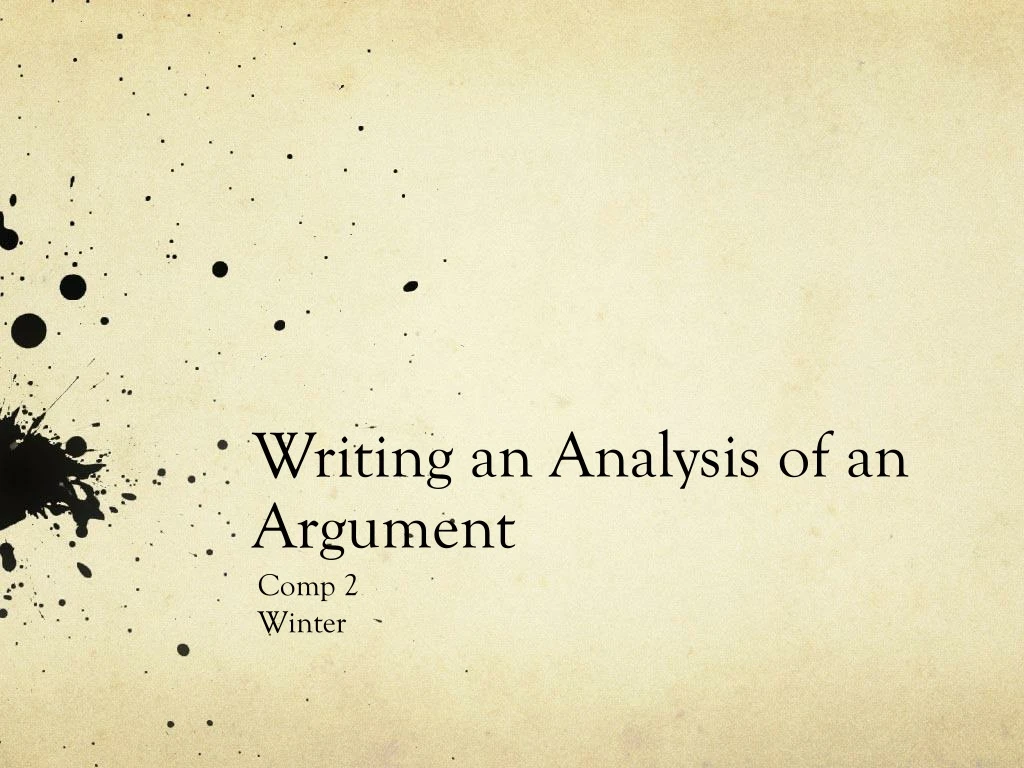 writing an analysis of an argument