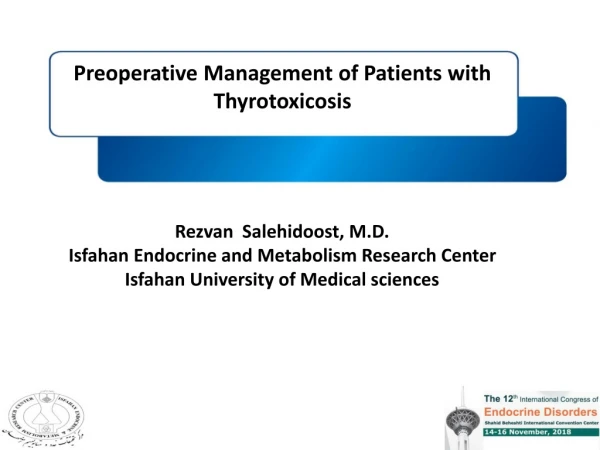 Preoperative Management of Patients with Thyrotoxicosis