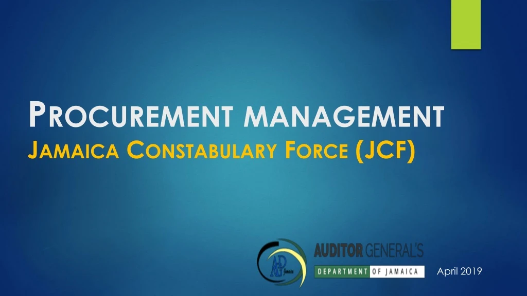 procurement management jamaica constabulary force jcf
