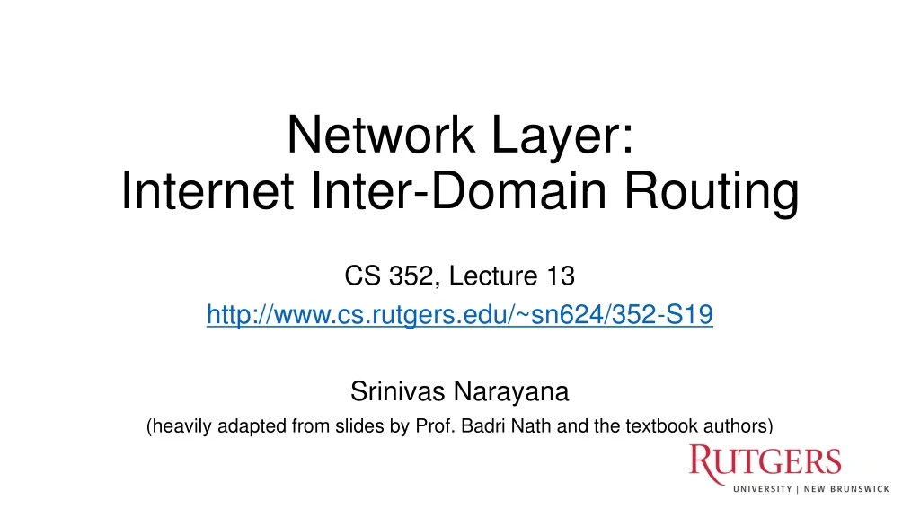 network layer internet inter domain routing