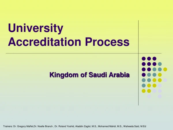 University Accreditation Process
