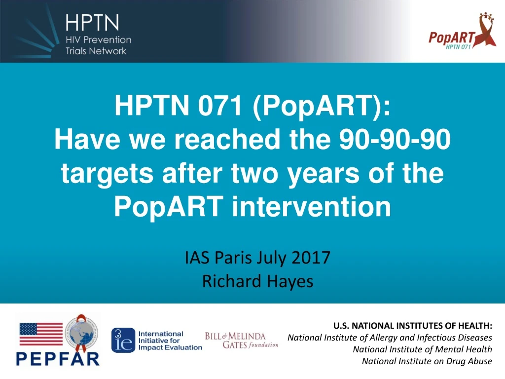 hptn 071 popart have we reached the 90 90 90 targets after two years of the popart intervention