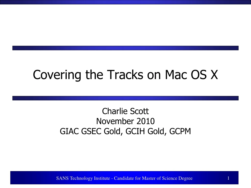 covering the tracks on mac os x