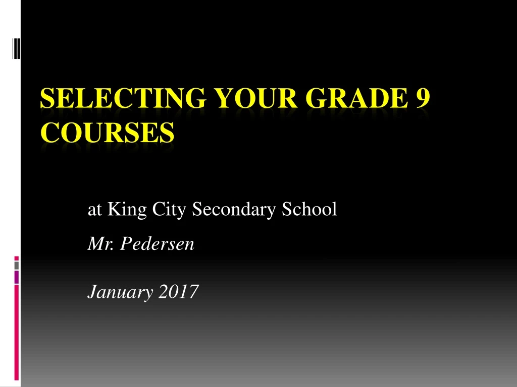 at king city secondary school mr pedersen january 2017