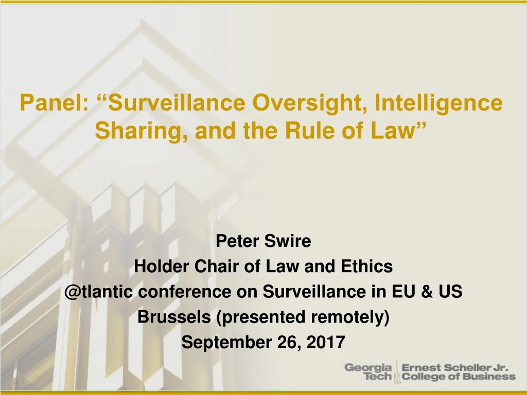 panel surveillance oversight intelligence s haring and the rule of law